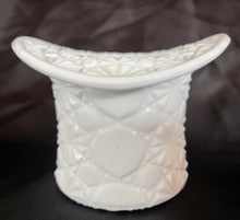 Load image into Gallery viewer, Vintage Daisy and Button Milk Glass Top Hat
